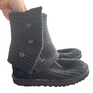 UGG Australia Classic Cardy Sweater Knit Boots Women's Color Black Size 7